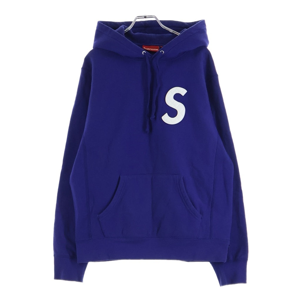 SUPREME(シュプリーム) 20SS S Logo Hooded Sweatshirt レザーキルティングSロゴ プルオーバーパーカー フーディ パープル