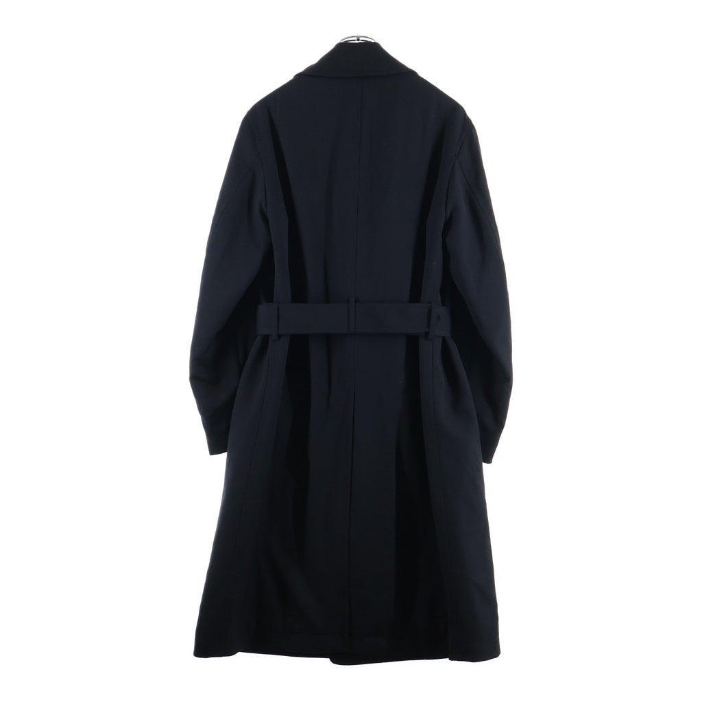 COMME des GARCONS HOMME DEUX(コムデギャルソン オムドゥ) 23AW AD2023 ウールギャバジン キルティング ベルテッド トレンチコート ブラック DL-C004
