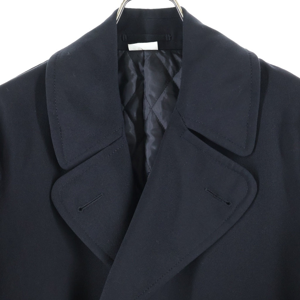 COMME des GARCONS HOMME DEUX(コムデギャルソン オムドゥ) 23AW AD2023 ウールギャバジン キルティング ベルテッド トレンチコート ブラック DL-C004