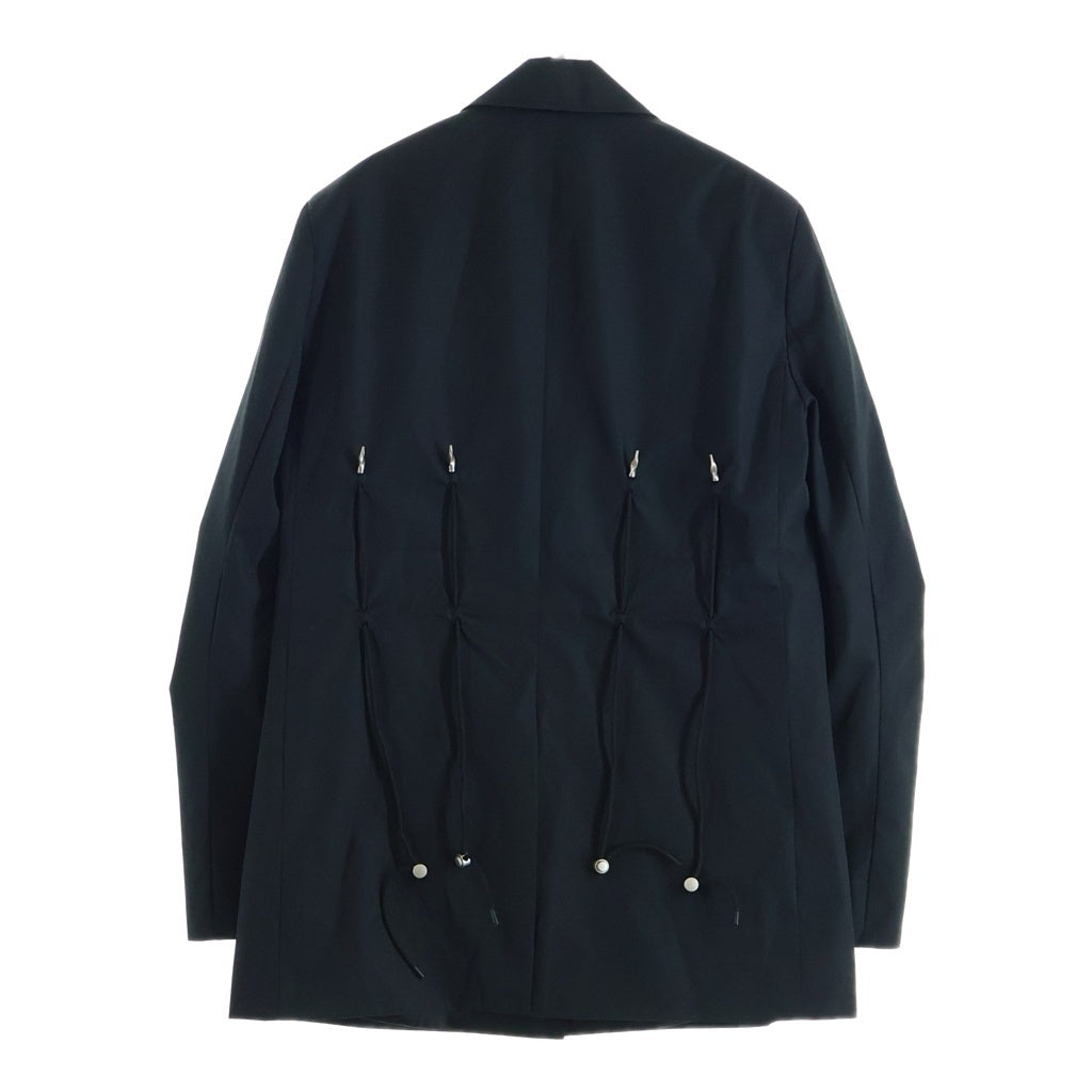 NO BRAND(ノーブランド) NUTH ヌース ドローストリング ナイロン 2Bシングルテーラードジャケット ブラック