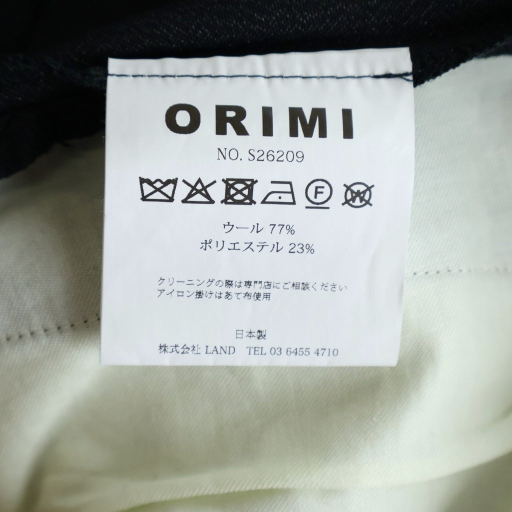 ORIMI(オリミ) LOCK LINE SLACKS ウール混 ロックライン スラックスパンツ ブラック S26209