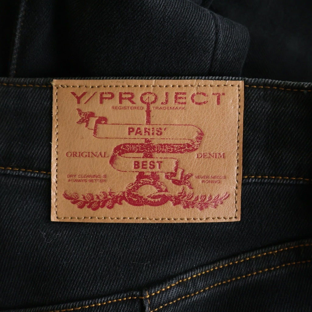 Y/PROJECT(ワイプロジェクト) センターシーム フレア トランペットデニムパンツ レディース ブラック