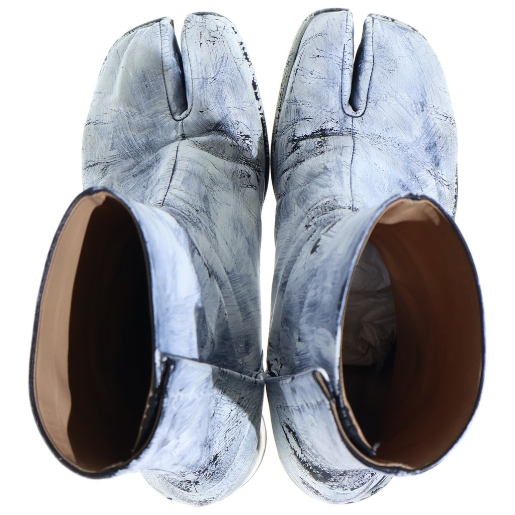 Maison Margiela(メゾンマルジェラ) TABI BOOTS タビ ペンキ アンクルレザーブーツ ブラック/ホワイト S57WU0132