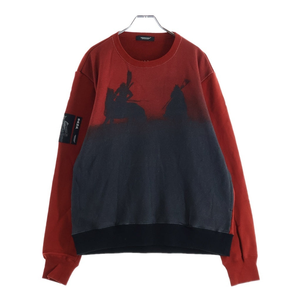 UNDERCOVER(アンダーカバー) 20AW 蜘蛛巣城 総柄 クルーネックスウェットトレーナー レッド/ブラック UCZ4803-4