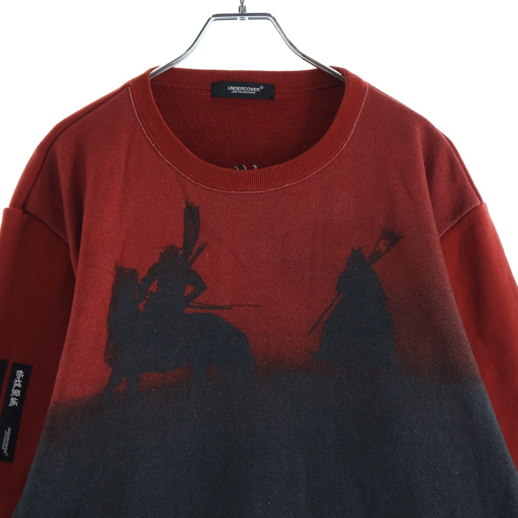 UNDERCOVER(アンダーカバー) 20AW 蜘蛛巣城 総柄 クルーネックスウェットトレーナー レッド/ブラック UCZ4803-4