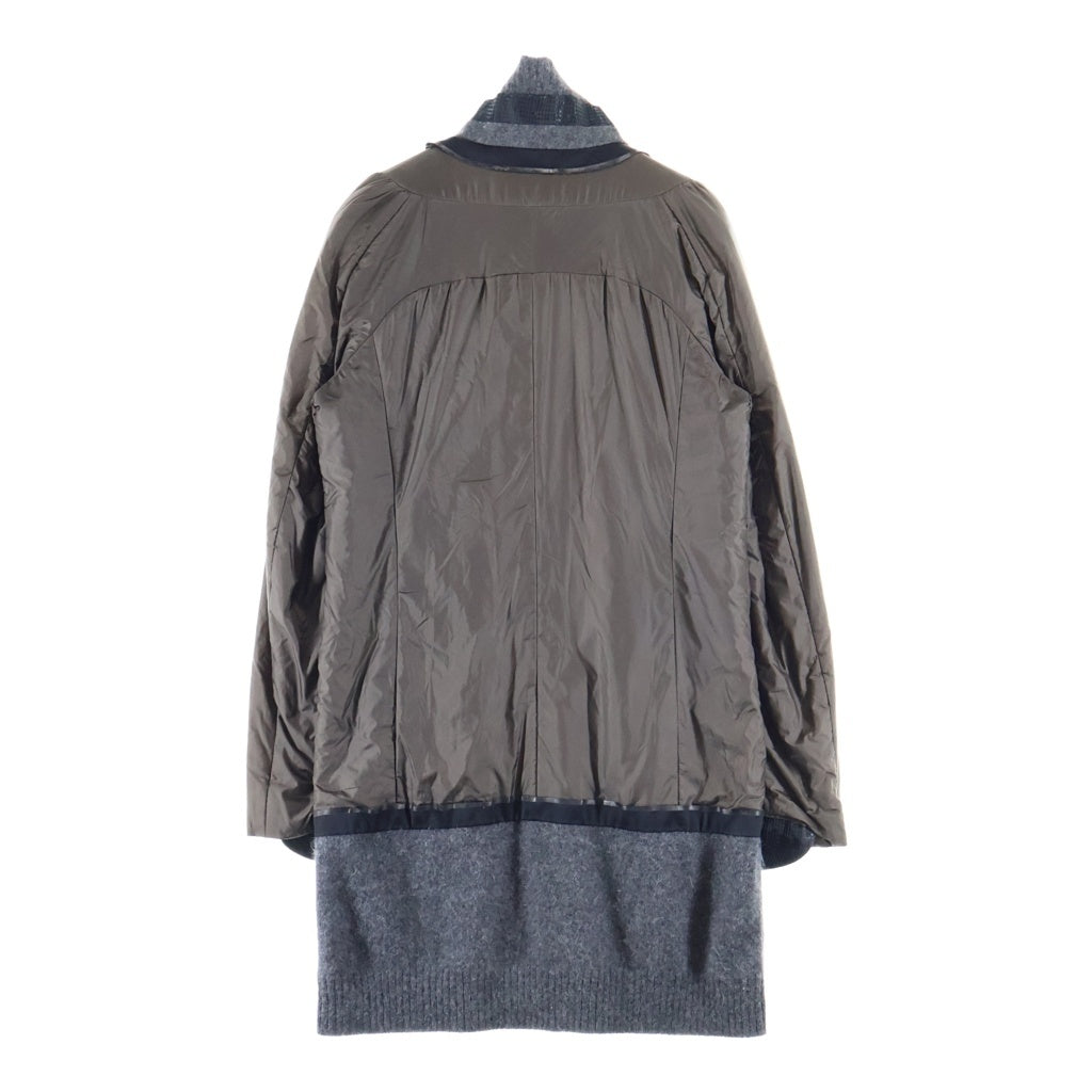 UNDERCOVER(アンダーカバー) 09AW ナイロンドッキング ウール ロングコート グレー/ブラウン D1103