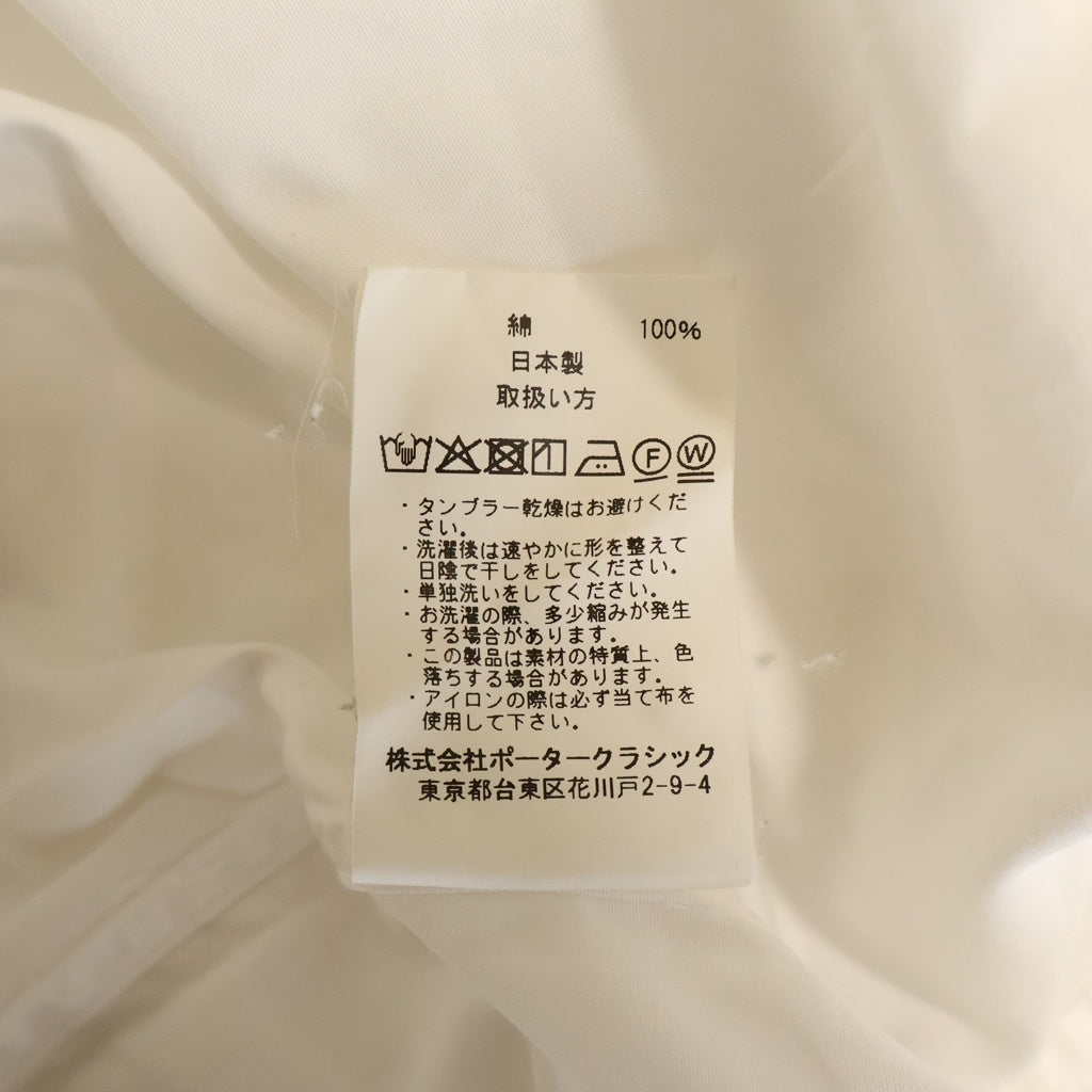 Porter Classic(ポータークラシック) ROLL UP SHIRT ロールアップ レギュラーカラー長袖シャツ ホワイト