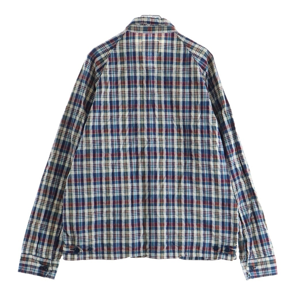 BONCOURA(ボンクラ) コットン ジップアップ 長袖チェックシャツ マルチ