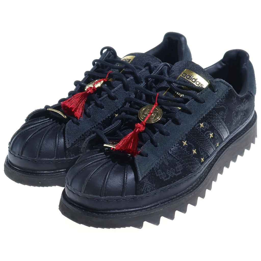 adidas(アディダス) ×CLOT SUPERSTAR LUNAR NEW TEAR クロット スーパースター レザーローカットスニーカー ブラック US9.5/27.5cm JR5114
