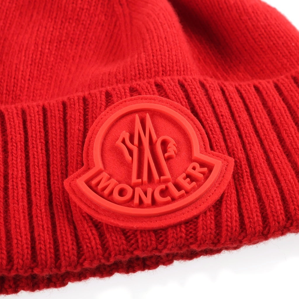 MONCLER(モンクレール) ラバーロゴ ウールニットキャップ ワッペンビーニー レッド F20919Z72600 A9524
