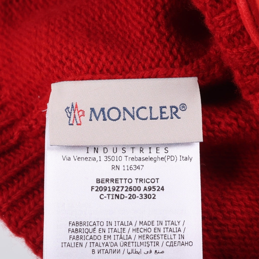 MONCLER(モンクレール) ラバーロゴ ウールニットキャップ ワッペンビーニー レッド F20919Z72600 A9524