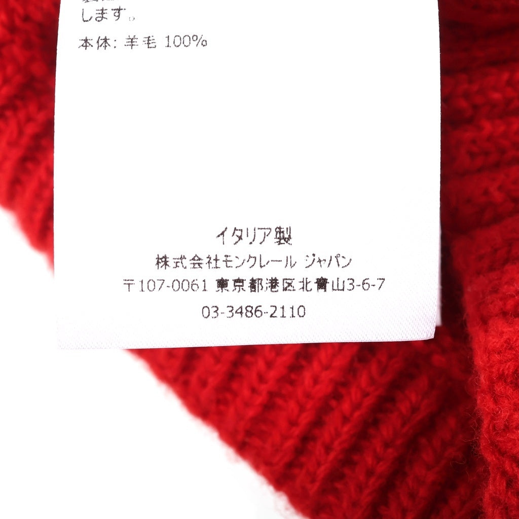 MONCLER(モンクレール) ラバーロゴ ウールニットキャップ ワッペンビーニー レッド F20919Z72600 A9524