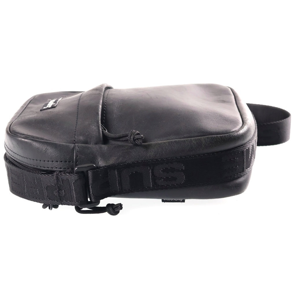SUPREME(シュプリーム) 23AW Leather Shoulder Bag ボックスロゴ レザーショルダーバッグ ブラック