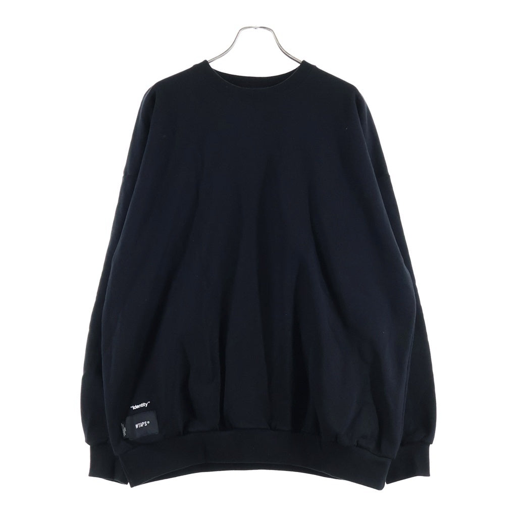 WTAPS(ダブルタップス) 25AW IDENTITY SWEATER COTTON バッグロゴプリント クルーネック プルオーバースウェット トレーナー ブラック 252ATDT-CPM02S
