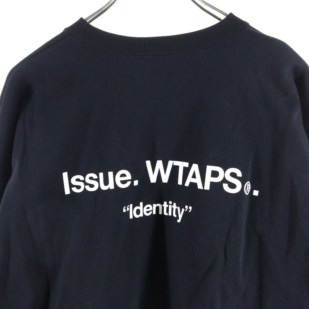 WTAPS(ダブルタップス) 25AW IDENTITY SWEATER COTTON バッグロゴプリント クルーネック プルオーバースウェット トレーナー ブラック 252ATDT-CPM02S