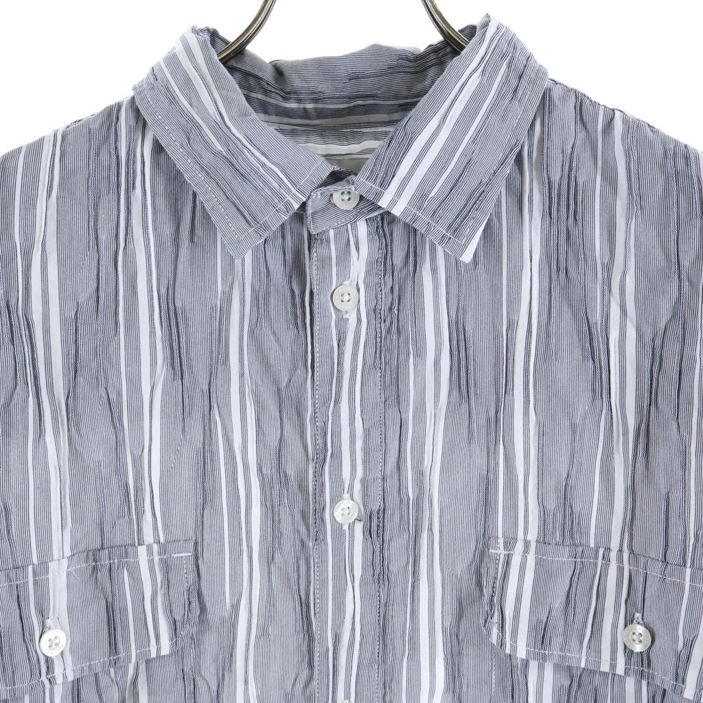 WTAPS(ダブルタップス) 25SS WCPO 02 LS CTPL. DOBBY. TEXTILE ストライプ タック ドビー オーバーサイズ長袖シャツ グレー 251WVDT-SHM04