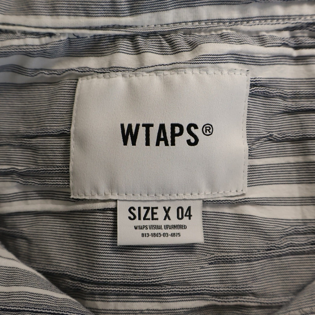 WTAPS(ダブルタップス) 25SS WCPO 02 LS CTPL. DOBBY. TEXTILE ストライプ タック ドビー オーバーサイズ長袖シャツ グレー 251WVDT-SHM04