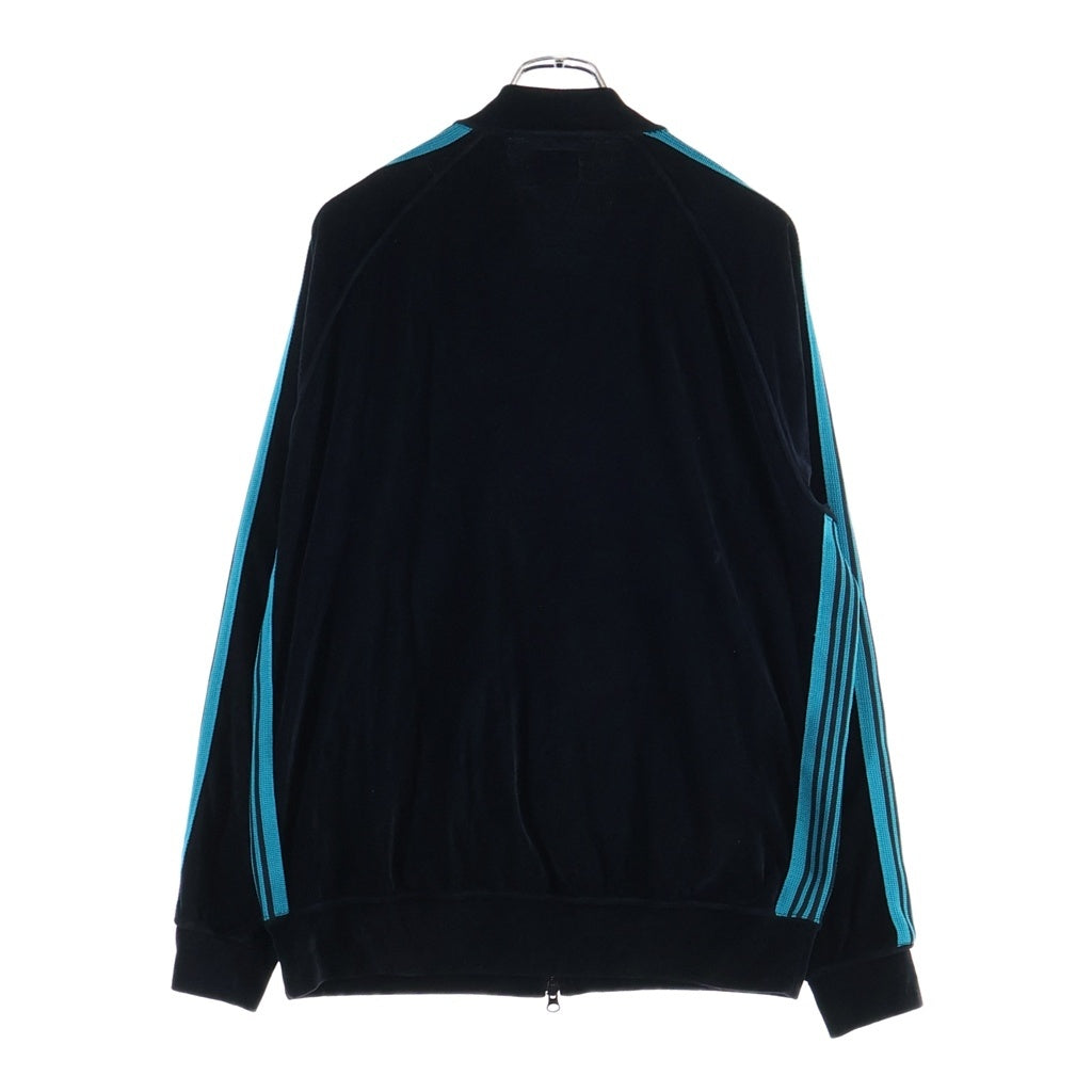 Needles(ニードルス) 24SS RC Track Jacket ベロア パピヨンエンブロイダリー トラックジャケット ジャージ ブラック/ブルー 0T233