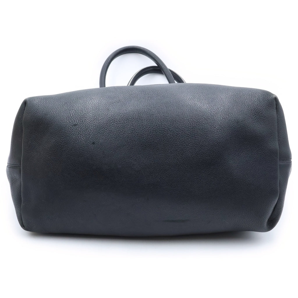 CHROME HEARTS(クロムハーツ) CEMETERY CROSS TOTE BAG セメタリークロスパッチ レザー トートバッグ ブラック レディース