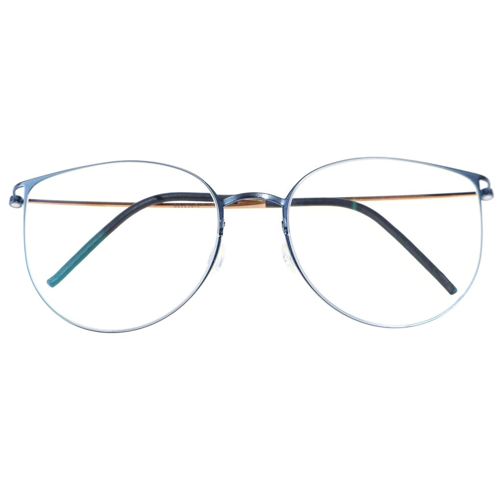 LINDBERG(リンドバーグ) Thintanium キャットアイフレーム シンタニウム クリアレンズ サングラス メガネ ブラウン/ブルー 5543