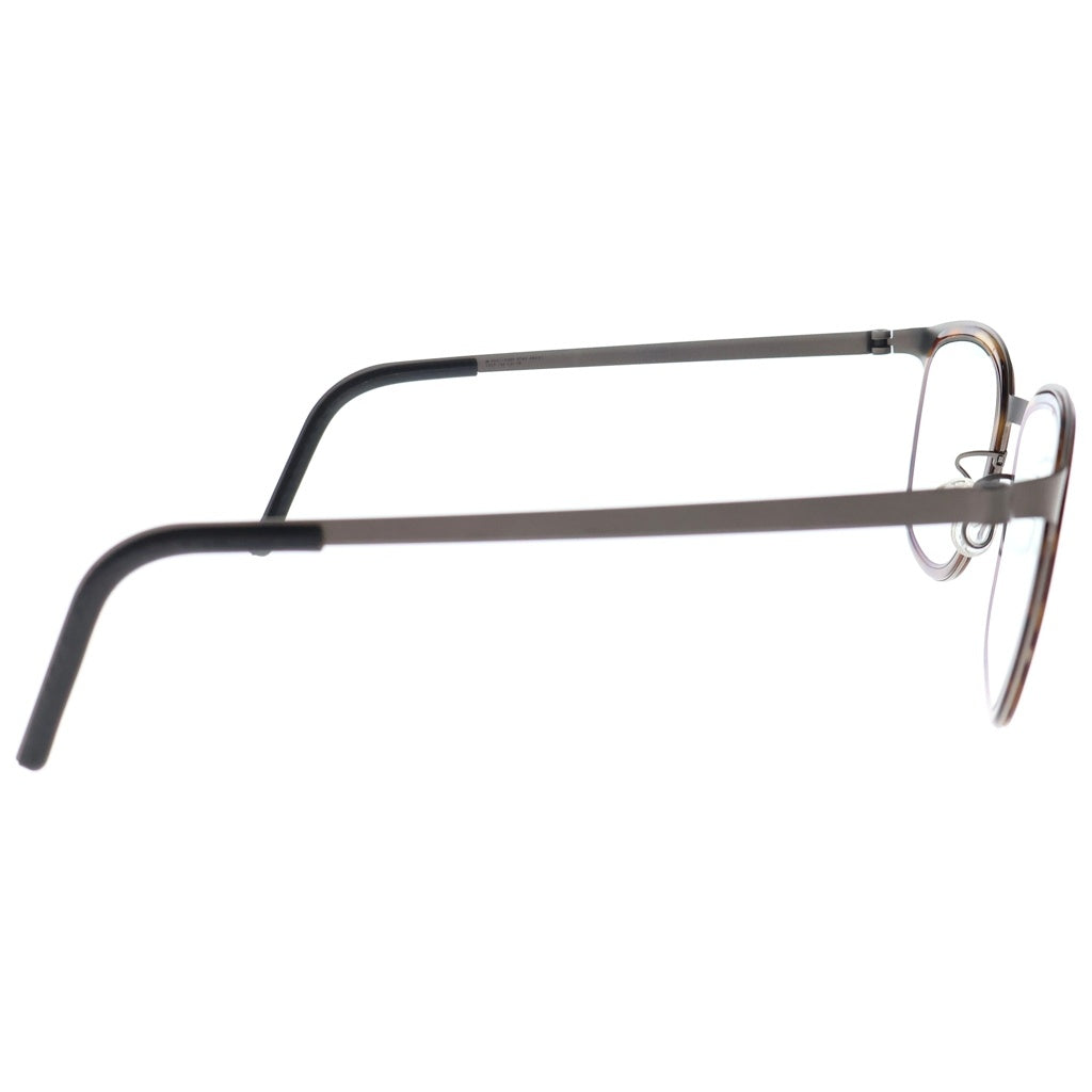 NO BRAND(ノーブランド) LINDBERG リンドバーグ Strip スクエアフレーム チタニウム クリアレンズ サングラス メガネ シルバー/ブラウン 9765