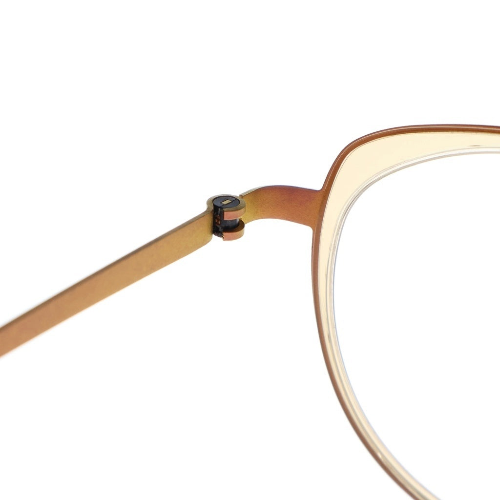 NO BRAND(ノーブランド) LINDBERG リンドバーグ Strip キャットアイフレーム ストライプチタン クリアレンズ サングラス メガネ ピンク 9758