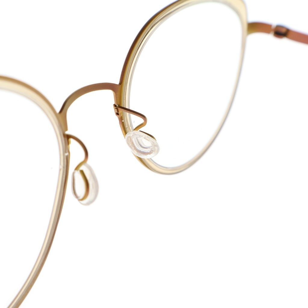 NO BRAND(ノーブランド) LINDBERG リンドバーグ Strip キャットアイフレーム ストライプチタン クリアレンズ サングラス メガネ ピンク 9758