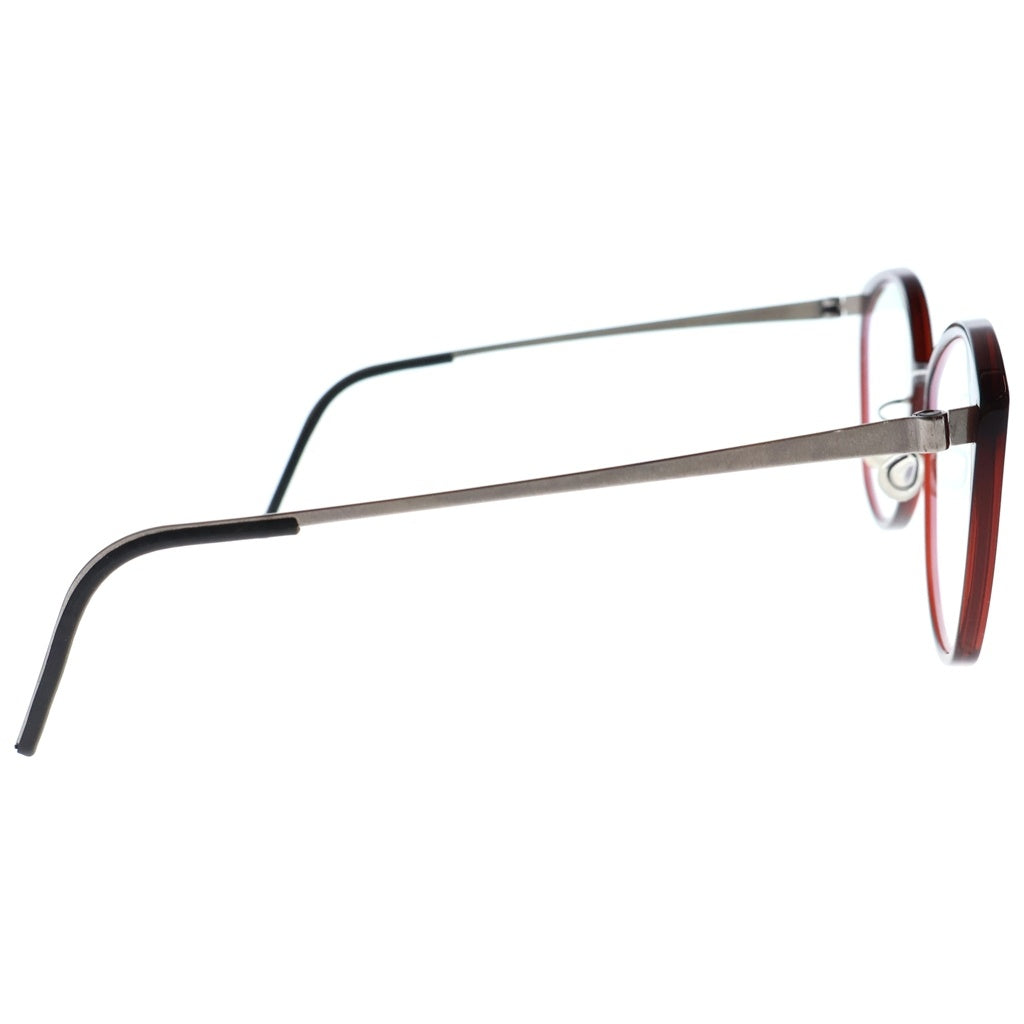 NO BRAND(ノーブランド) LINDBERG リンドバーグ Acetanium キャットアイフレーム アセタニウム クリアレンズ サングラス メガネ レッド/シルバー 1183