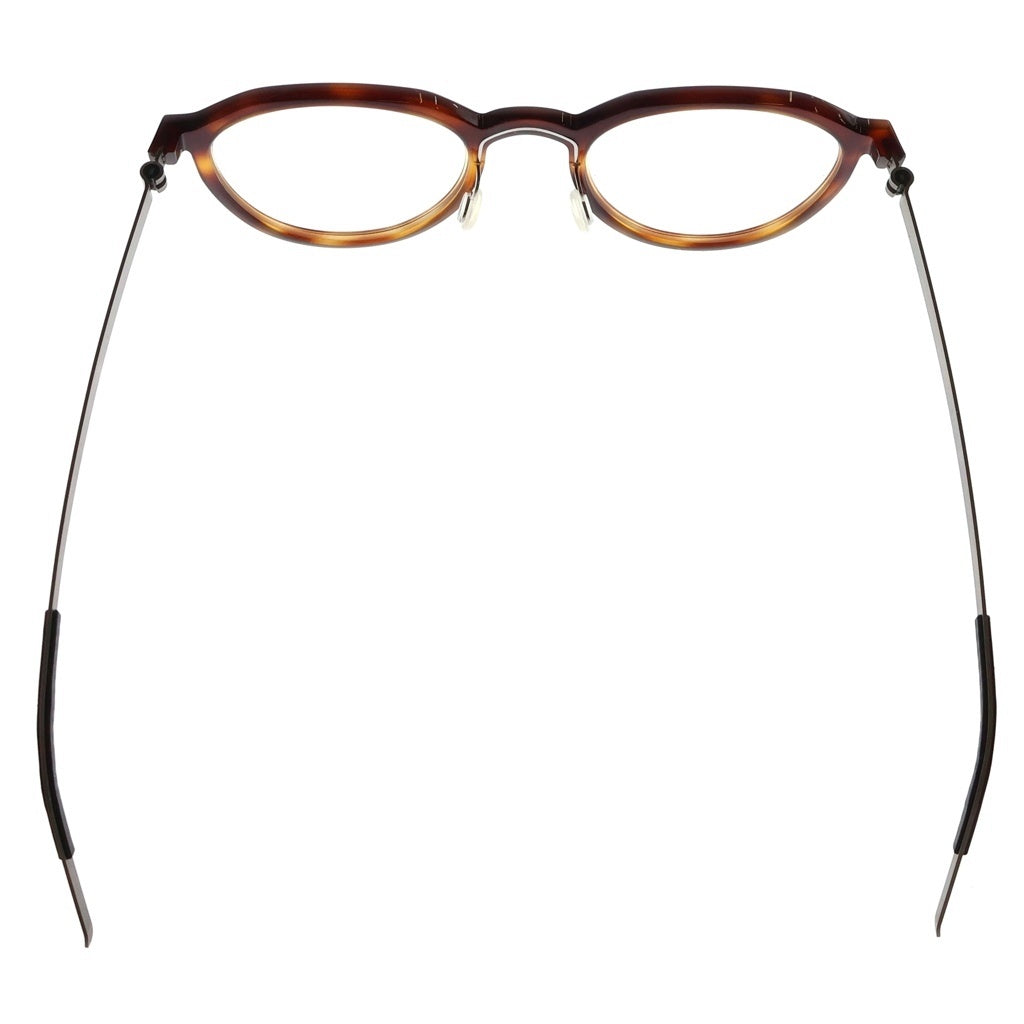 NO BRAND(ノーブランド) LINDBERG リンドバーグ Acetanium クラウンパントフレーム アセタニウム クリアレンズ サングラス メガネ ブラウン/シルバー 1046