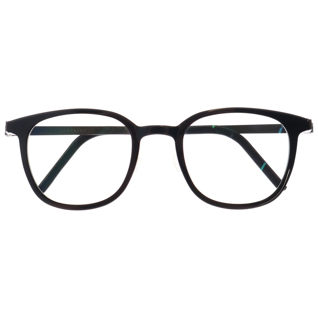 NO BRAND(ノーブランド) LINDBERG リンドバーグ Acetanium スクエアフレーム アセタニウム クリアレンズ サングラス メガネ ブラック/シルバー 1059