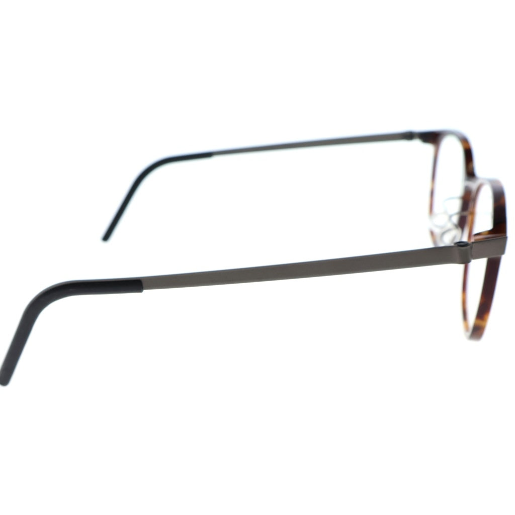 NO BRAND(ノーブランド) LINDBERG リンドバーグ Acetanium スクエアフレーム アセタニウム クリアレンズ サングラス メガネ ブラウン/シルバー 1059