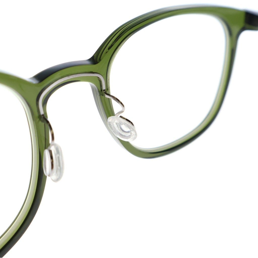 NO BRAND(ノーブランド) LINDBERG リンドバーグ Acetanium スクエアフレーム アセタニウム クリアレンズ サングラス メガネ カーキ/シルバー 1059