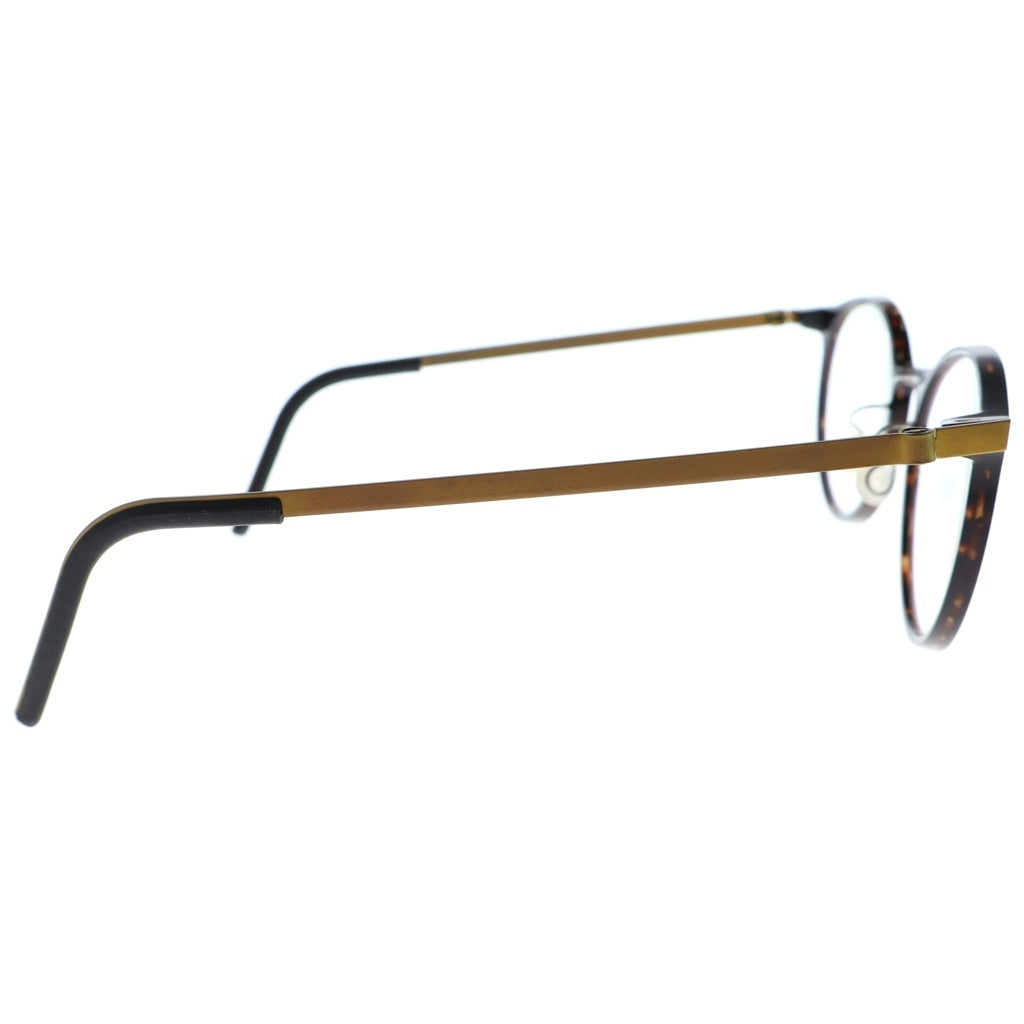NO BRAND(ノーブランド) LINDBERG リンドバーグ Acetanium ラウンドフレーム アセタニウム クリアレンズ サングラス メガネ ブラウン/ゴールド 1180