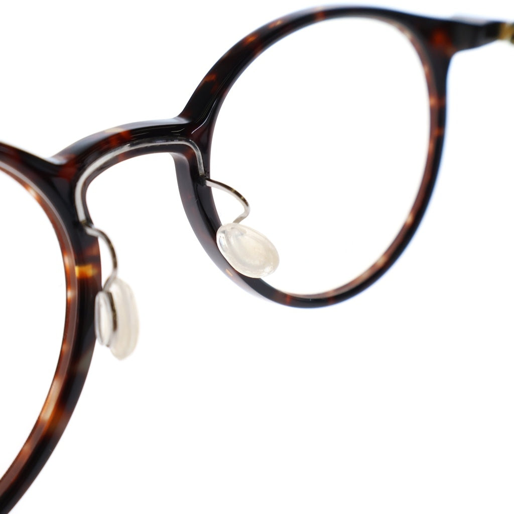 NO BRAND(ノーブランド) LINDBERG リンドバーグ Acetanium ラウンドフレーム アセタニウム クリアレンズ サングラス メガネ ブラウン/ゴールド 1180