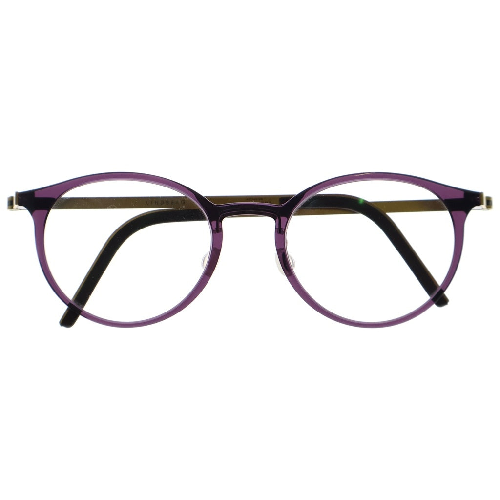 NO BRAND(ノーブランド) LINDBERG リンドバーグ Acetanium ラウンドフレーム アセタニウム クリアレンズ サングラス メガネ パープル/ゴールド 1180
