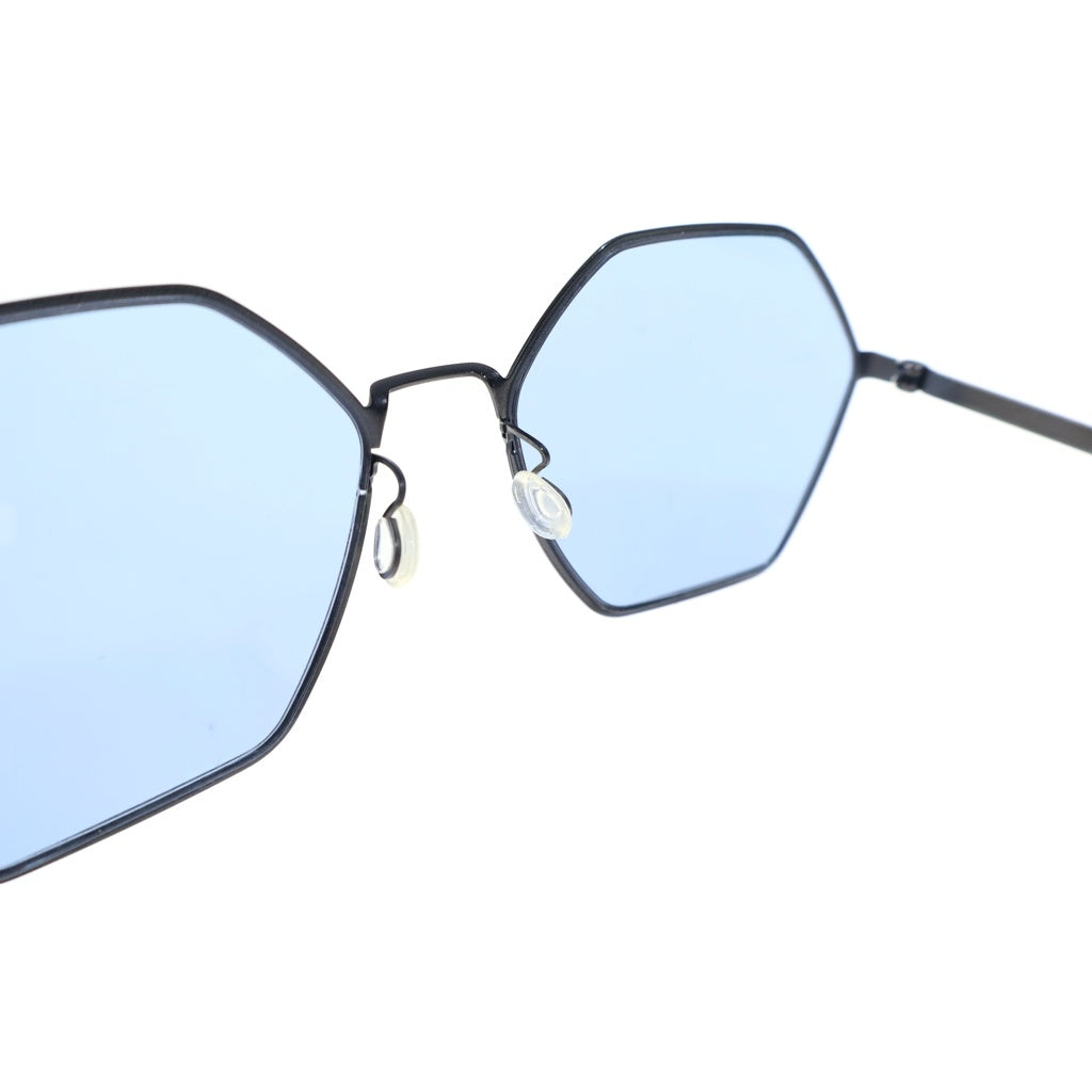 LINDBERG(リンドバーグ) Strip ヘキサゴンフレーム チタニウム クリアレンズ サングラス メガネ シルバー/ブルー 8904