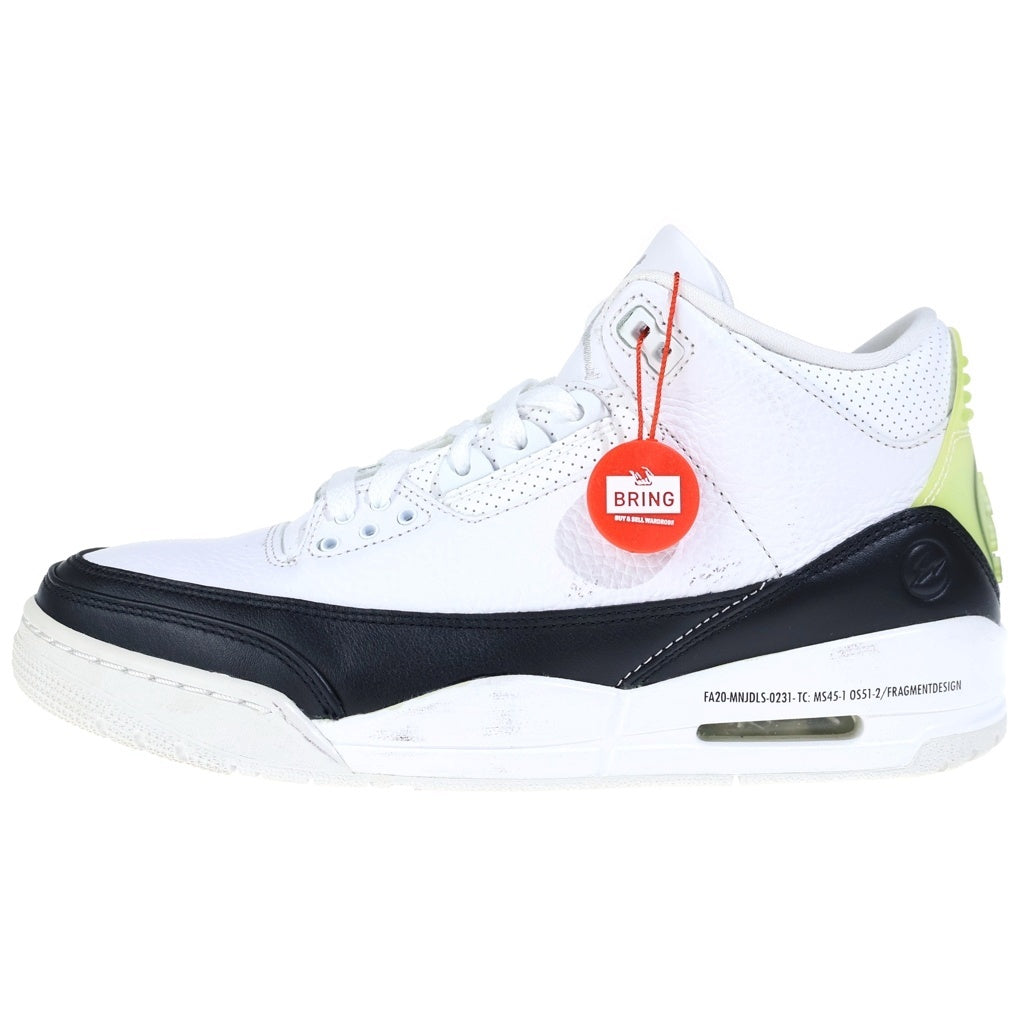 NIKE(ナイキ) ×fragment design AIR JORDAN3 RETRO SP フラグメントデザイン エアジョーダン レトロ ミッドカットスニーカー ホワイト/ブラック US9/27cm DA3595-100
