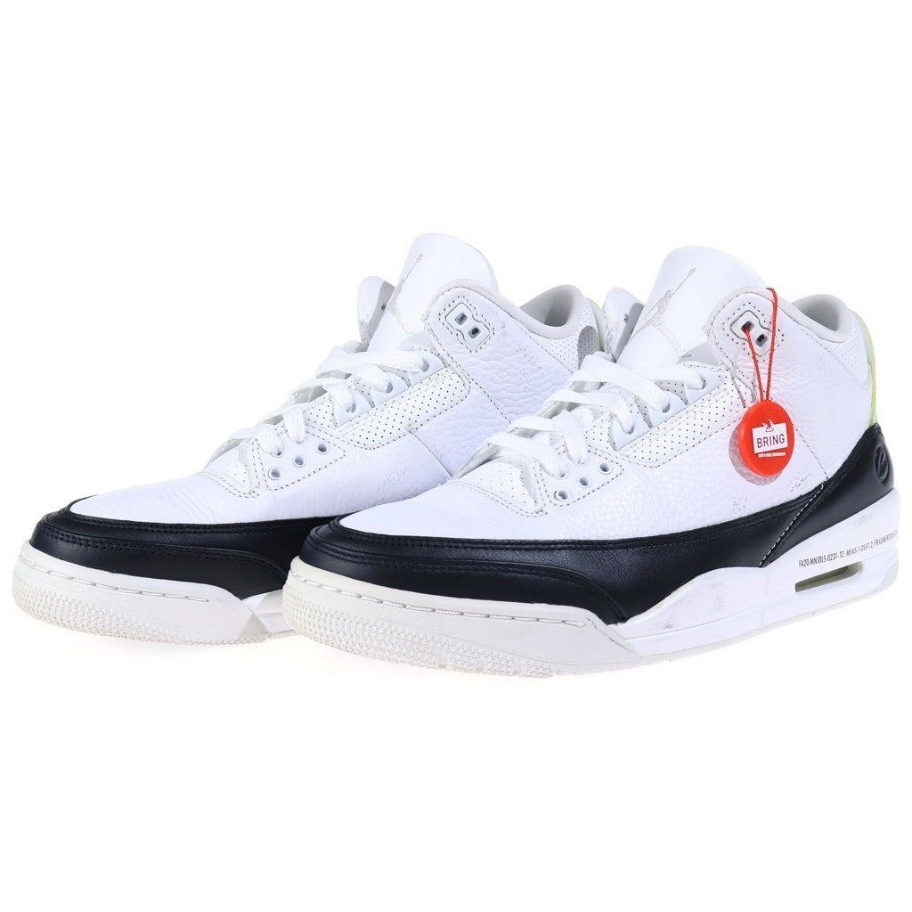 NIKE(ナイキ) ×fragment design AIR JORDAN3 RETRO SP フラグメントデザイン エアジョーダン レトロ ミッドカットスニーカー ホワイト/ブラック US9/27cm DA3595-100