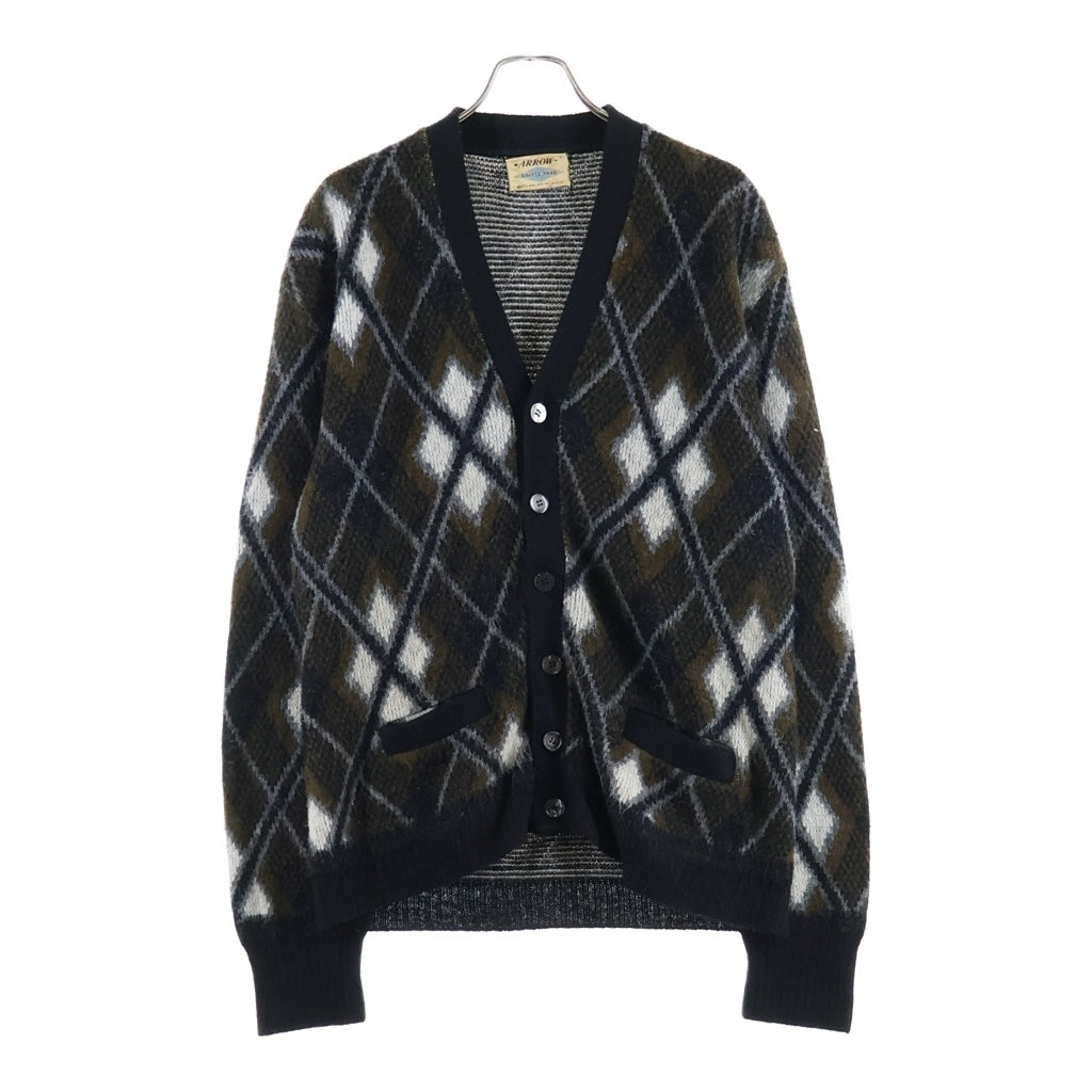 VINTAGE(ヴィンテージ) 60S VINTAGE ARROW ARGYLE ACRYL KNIT CARDIGAN ヴィンテージ アロー アーガイル柄 アクリルニットカーディガン ブラウン/ブラック