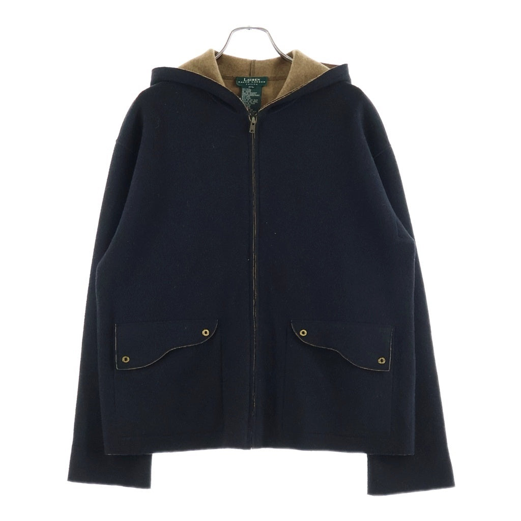 LAUREN RALPH LAUREN(ローレンラルフローレン) 90S VINTAGE WOOL ZIP UP PARKA ヴィンテージ ウール ジップアップパーカー フーデッドジャケット ブラック