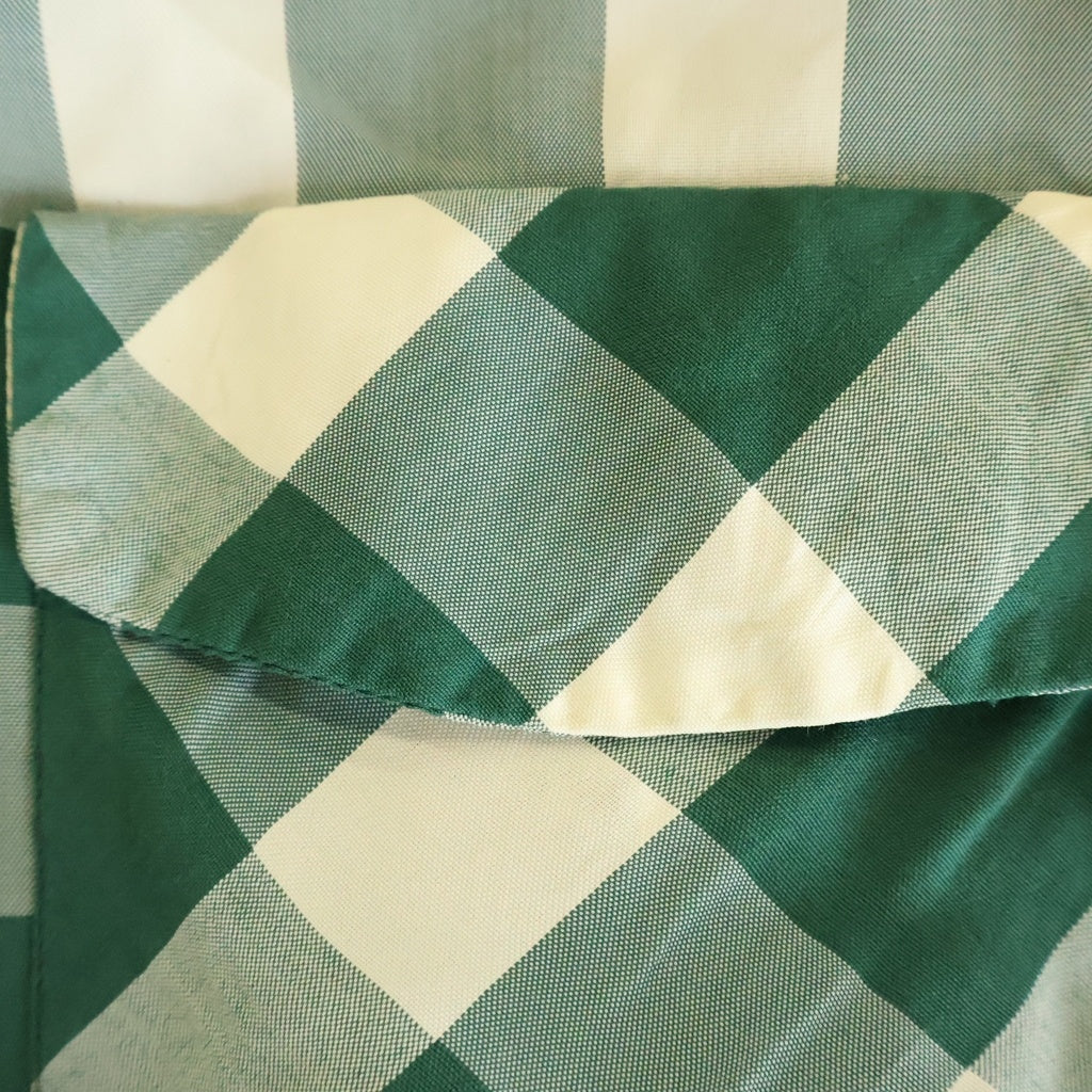 VINTAGE(ヴィンテージ) 50S VINTAGE MARLBORO SPORTSWEAR L/S OPEN COLLAR SHIRT ヴィンテージ マルボロ ブロックチェック柄 長袖オープンカラー 開襟シャツ グリーン/ホワイト
