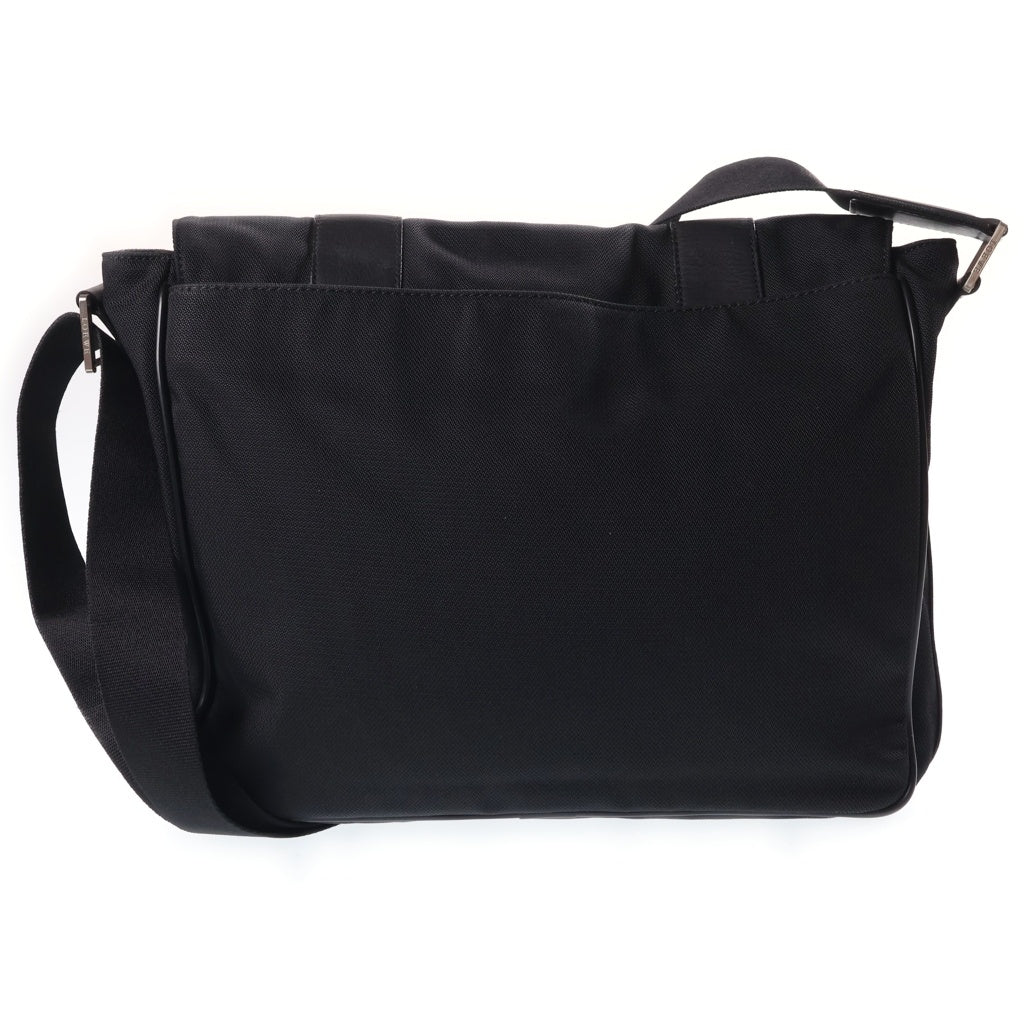 LOEWE(ロエベ) レザーキャンバス切替 ショルダーバッグ メッセンジャーバッグ ブラック