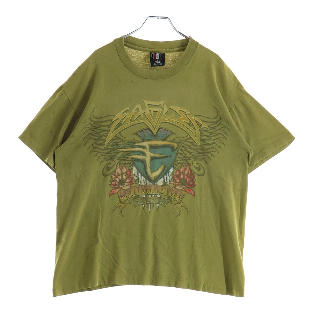 VINTAGE(ヴィンテージ) 90S VINTAGE EAGLES HELL FREEZES OVER GIANT BY ANVIL ヴィンテージ イーグルス 両面プリントTシャツ 半袖クルーネックカットソー オリーブ