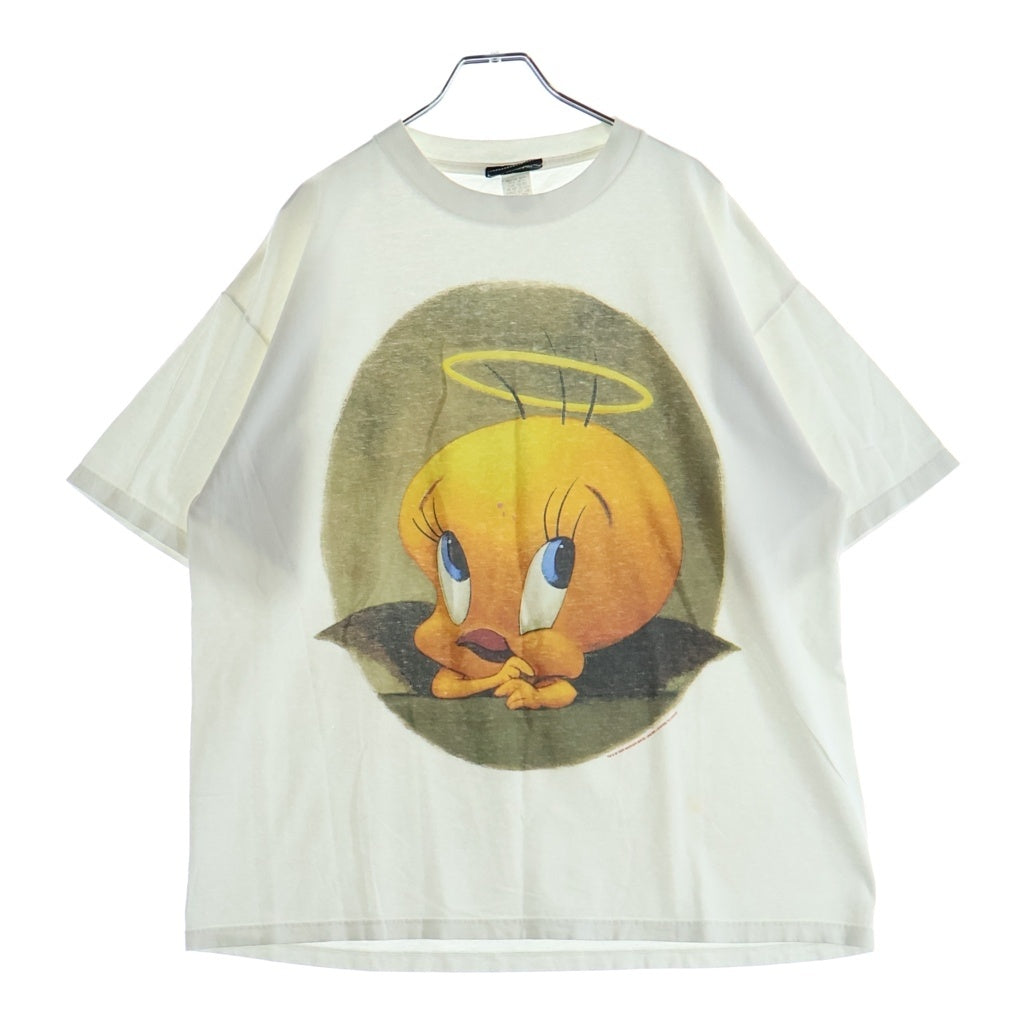 VINTAGE(ヴィンテージ) 90S VINTAGE LOONEY TUNES TWEETY ANGEL 1996 ヴィンテージ ルーニーテューンズ トゥイーティー フロントプリントTシャツ 半袖クルーネックカットソー ホワイト