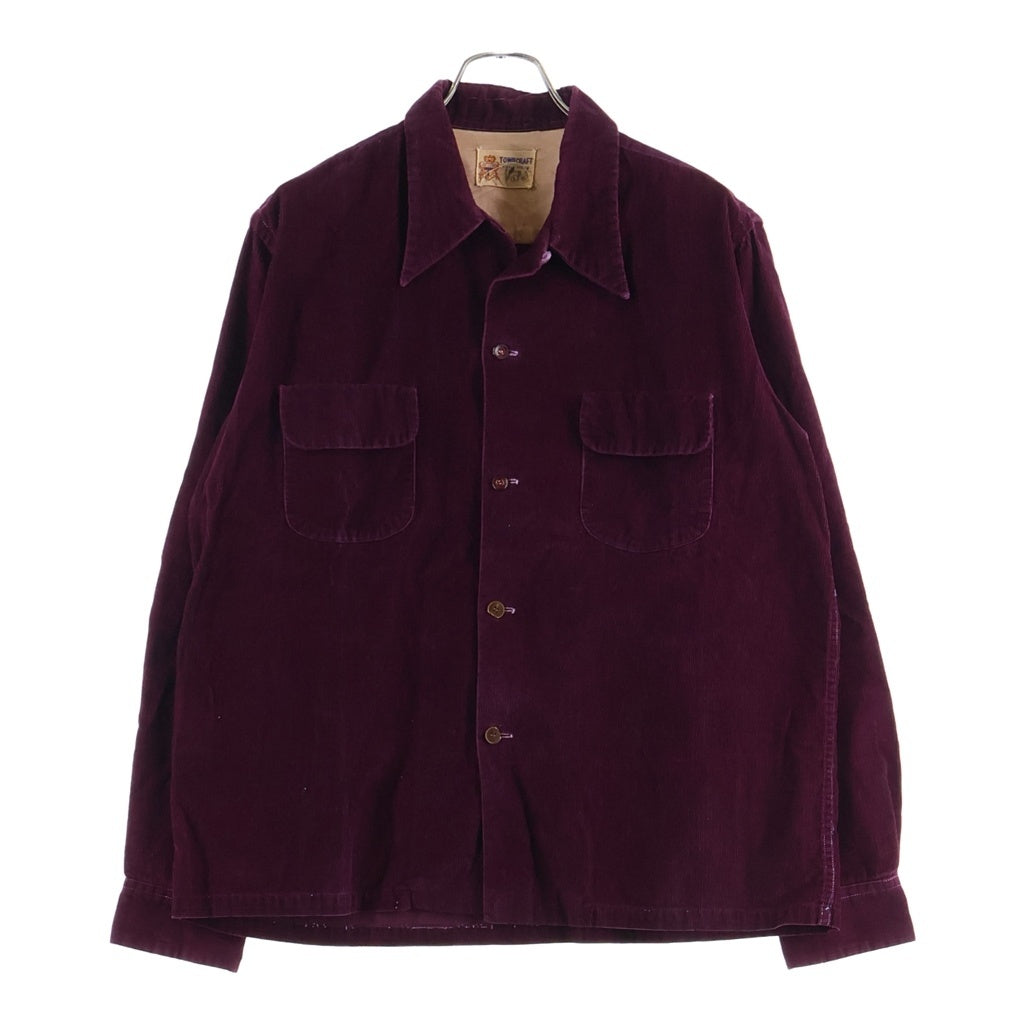 VINTAGE(ヴィンテージ) 50S VINTAGE TOWNCRAFT L/S SHIRT ヴィンテージ タウンクラフト コーデュロイ 長袖開襟 オープンカラーシャツ パープル