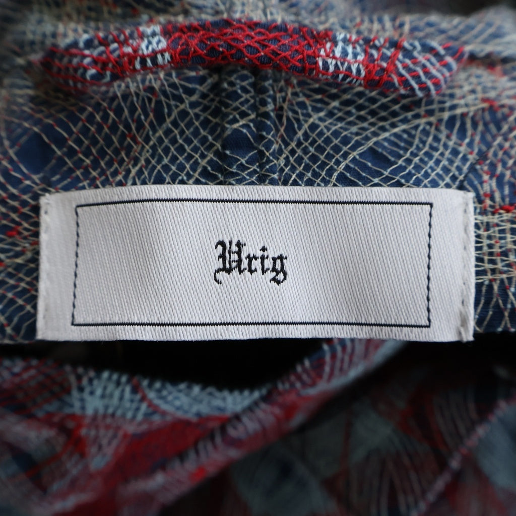 Urig(ウーリッヒ) KUPKA OVERSIZED SNOW PARKA クプカ 総柄 オーバーサイズド スノーパーカー コート レッド/ライトブルー UM-OTLS18KP-241