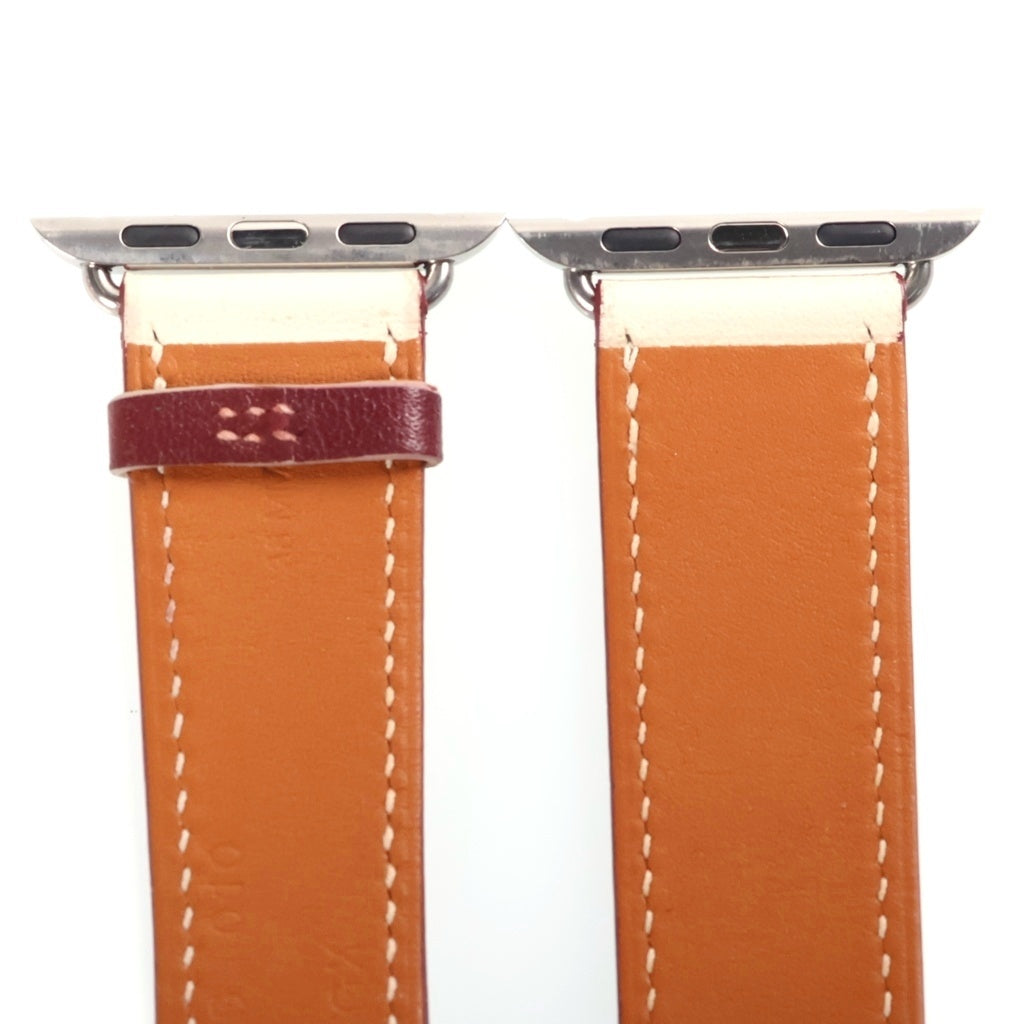 HERMES(エルメス) APPLE WATCH BAND アップルウォッチバンド ドゥブルトゥール C刻印 38MM レザーブレスレット ブラウン レディース