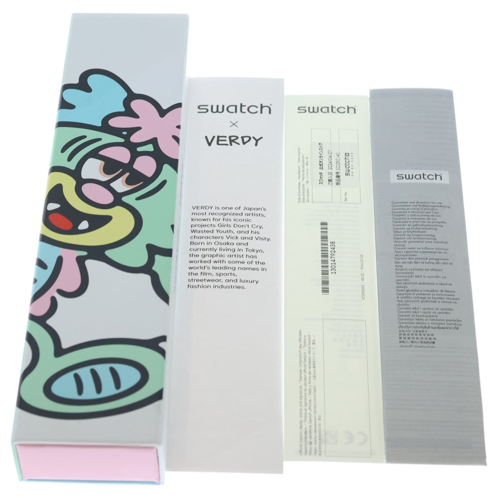 SWATCH(スウォッチ) ×VERDY VISTY BY VERDY ヴェルディ ヴィスティーバイヴェルディ クオーツ シリコンストラップ 腕時計 マルチカラー SO29Z140 レディース