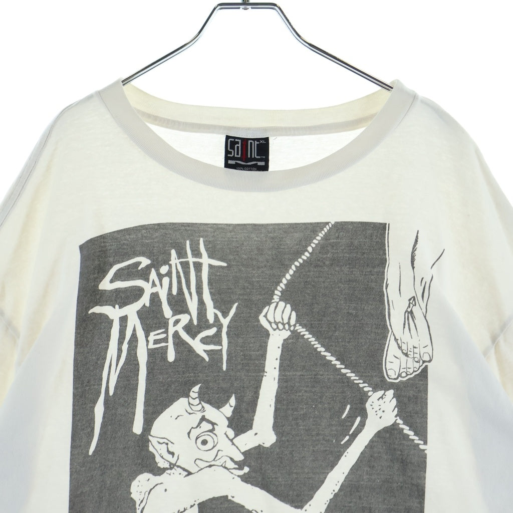 SAINT MICHAEL(セントマイケル) 23SS SS TEE/MERCY デビルプリント 半袖Tシャツ カットソー ホワイト SM-S23-0000-019