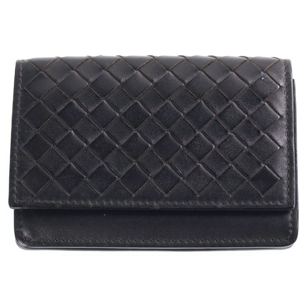 BOTTEGA VENETA(ボッテガヴェネタ) イントレチャート ロゴ刻印 レザーカードケース ブラック B06663860N レディース